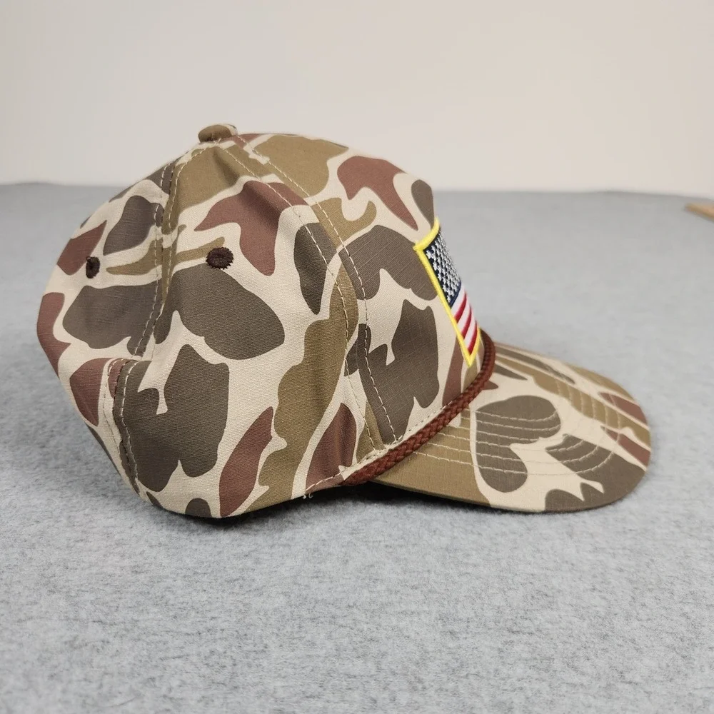 Burlebo Hat Adjustable Snapback Duck Camo American Flag Cap Country Ripstop